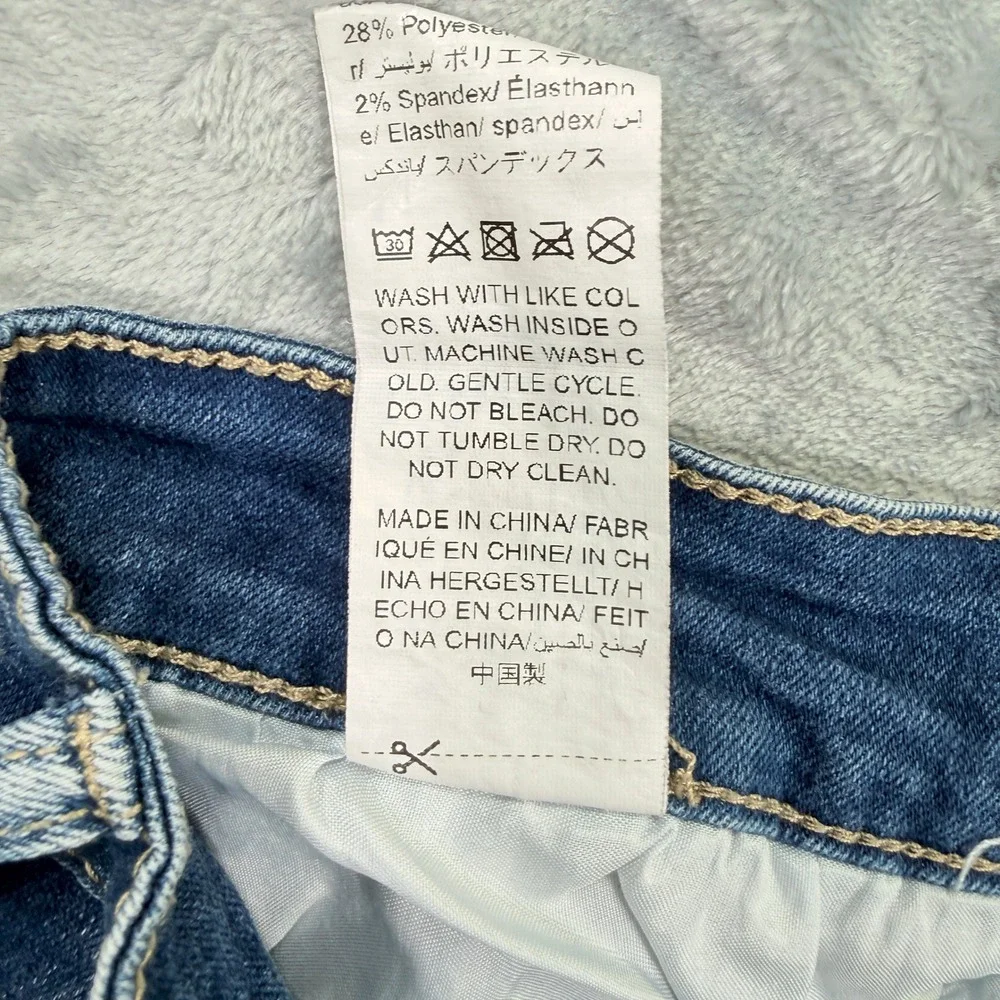 Unbranded Distressed Denim Cut Off Shorts  Blue Womens Size L Fits 29